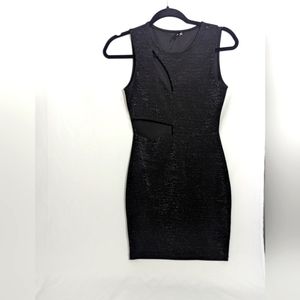 Black Sparkly Cutout Mini Dress